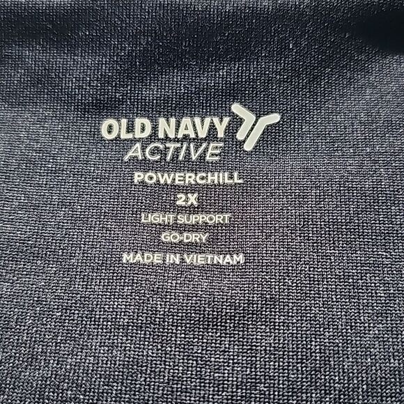 Old Navy black power chill light support workout top size 2X - Picture 2 of 5